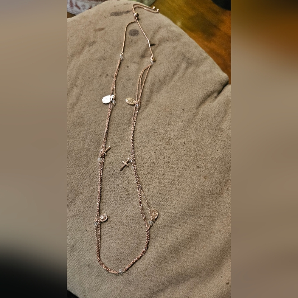 Elegant Gold Necklace with Charms